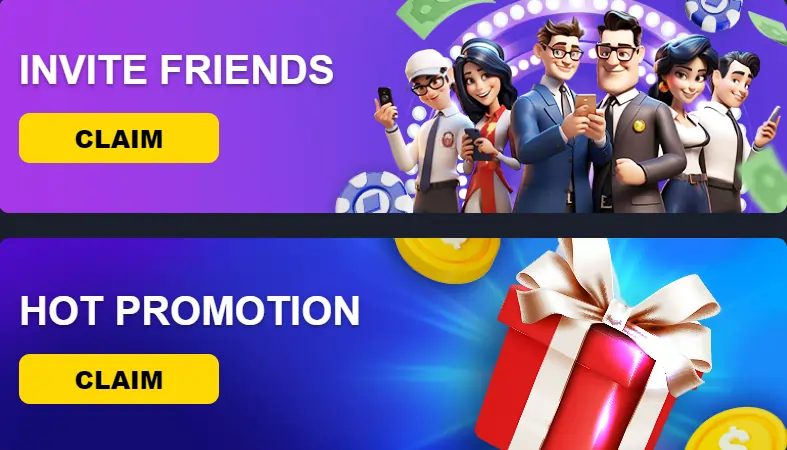 invite friends and promotions in lucky diamond casino